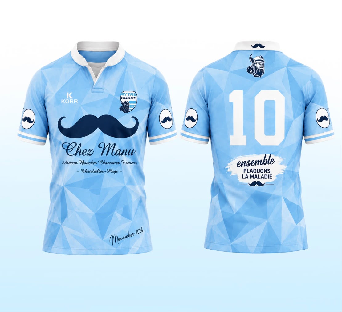 Maillot bleu élu, recto et verso
